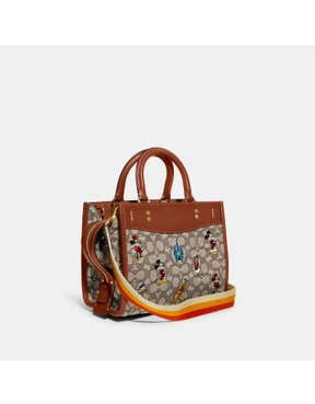 4. Disney X Coach Rogue 25 In Signature Textile Jacquard With mickey